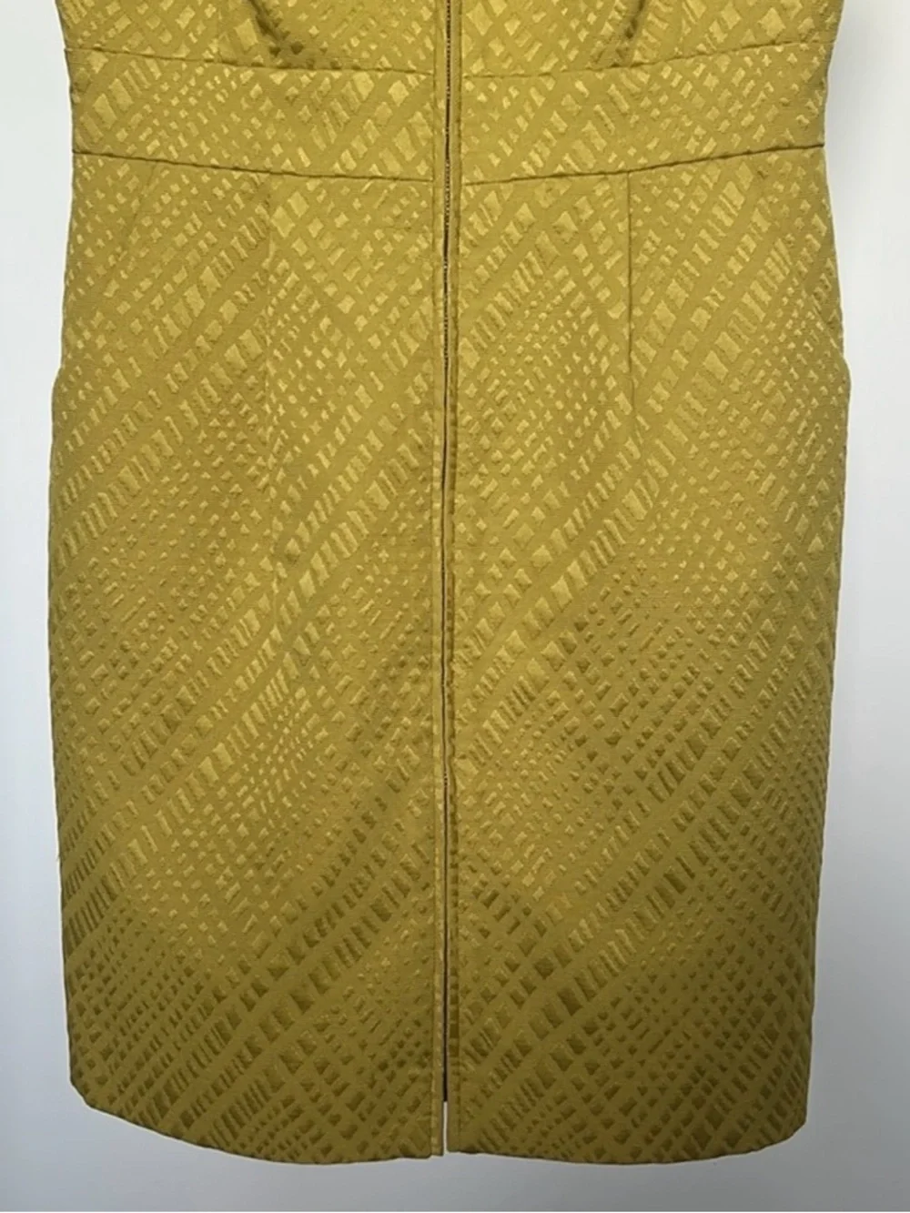 TAHARI ASL Women’s Zip Front Sheath Dress Size 8 P Mustard Gold - Picture 12 of 14